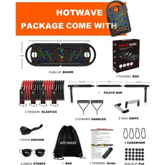 Push Up Board Fitness, Portable Foldable 20 in 1 Push Up Bar at Home Gym, Pushup - Picture 5 of 6